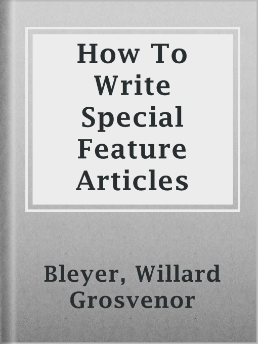 Imagen de portada para How To Write Special Feature Articles